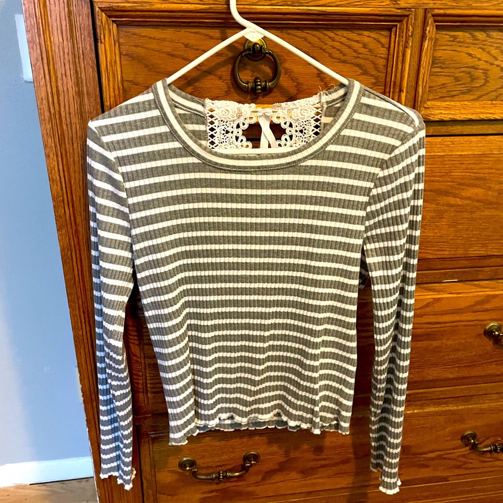 American Rag size L striped top with back detail